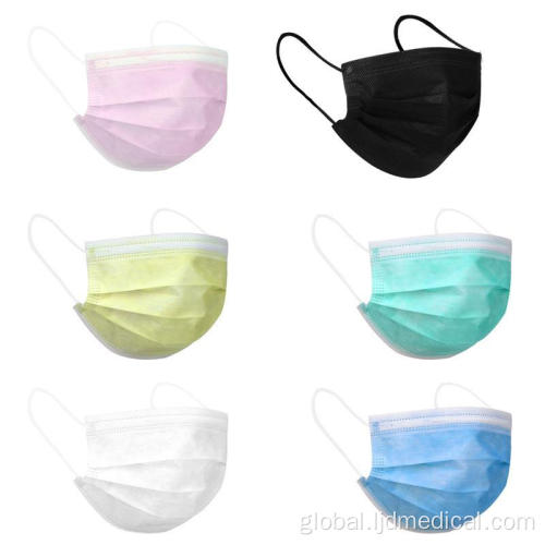 Flat Non-woven Face Mask Non-Woven 3 Ply Protective Disposable Face Mask Factory